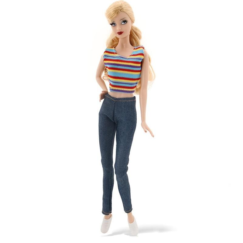 Doll Costume Doll Dress Vest Jeans Suit Doll Accessories Gift For Girls