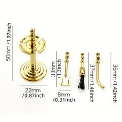 4pcs Alloy Cleaning Tools Display Holder 1:12 Dollhouse Decoration
