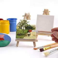 6pcs Mini Canvas & Easel Set 10x16 for Painting & DIY