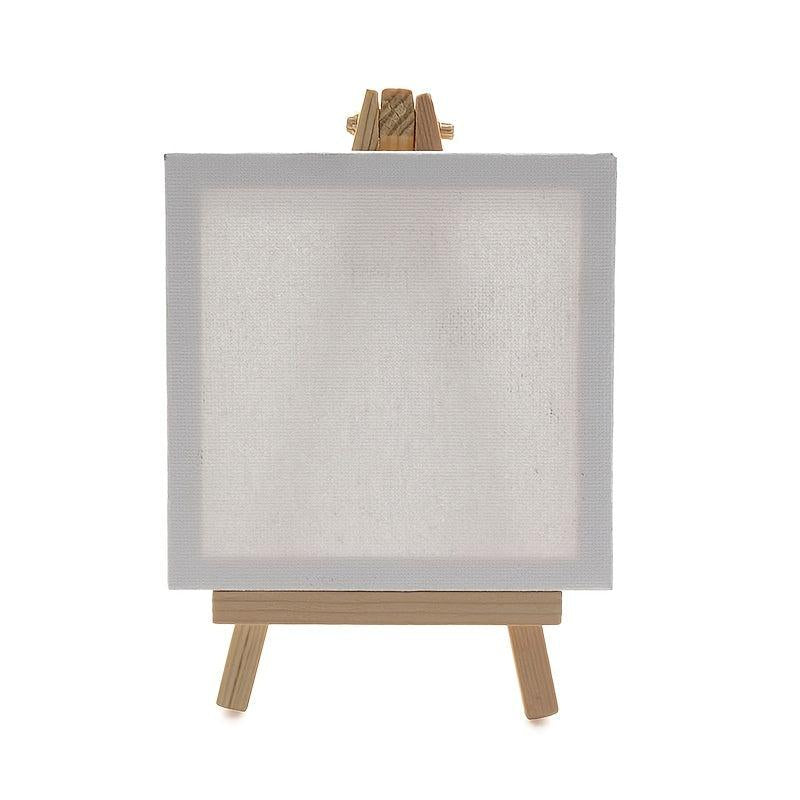 6pcs Mini Canvas & Easel Set 10x16 for Painting & DIY