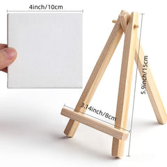 6pcs Mini Canvas & Easel Set 10x16 for Painting & DIY
