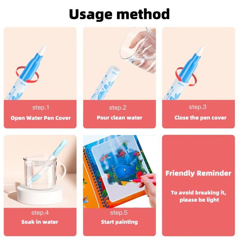 Water Painting Book Magic Coloring Boys And Girls Water