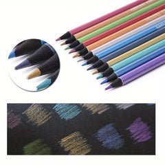 12-Color Metallic Lead Pencils Set for Art Drawing