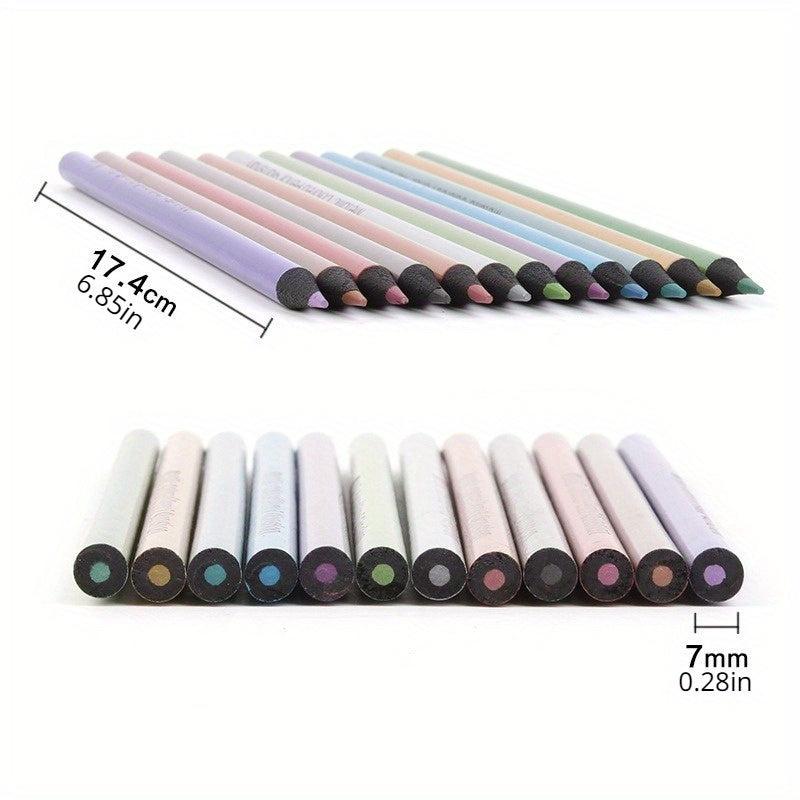 12-Color Metallic Lead Pencils Set for Art Drawing