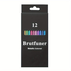 12-Color Metallic Lead Pencils Set for Art Drawing