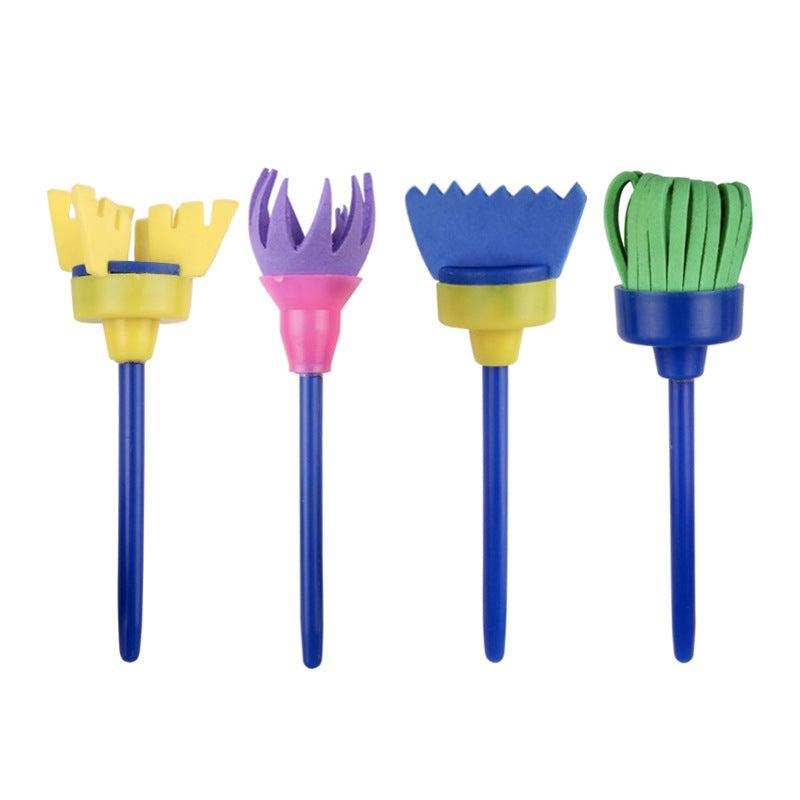 16pcs Painting Sponge Brush Set for Kindergarten Art Supplies