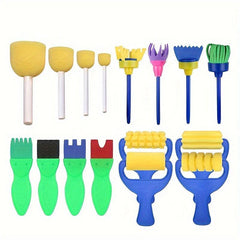 16pcs Painting Sponge Brush Set for Kindergarten Art Supplies