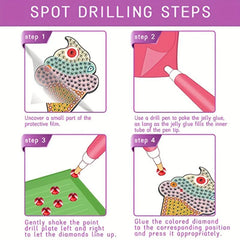 Mini 5D Diamond Painting Kit with Easel DIY Whale Painting Set