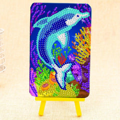 Mini 5D Diamond Painting Kit with Easel DIY Whale Painting Set