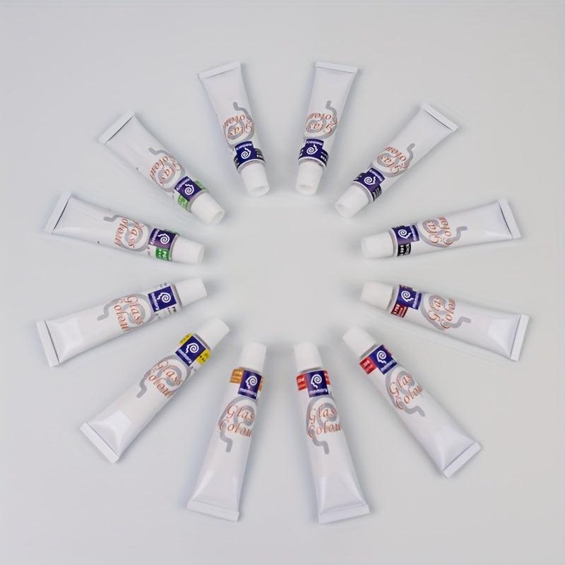 12 Colors 12ml Glass Paint DIY Creative Decorative Paint