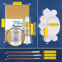 12 Colors 12ml Glass Paint DIY Creative Decorative Paint