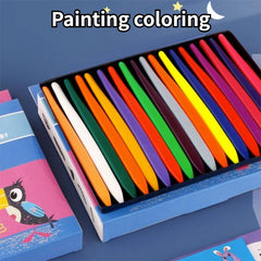 36 Triangle Plastic Crayons Safe For Hands Washable Painting Brushes