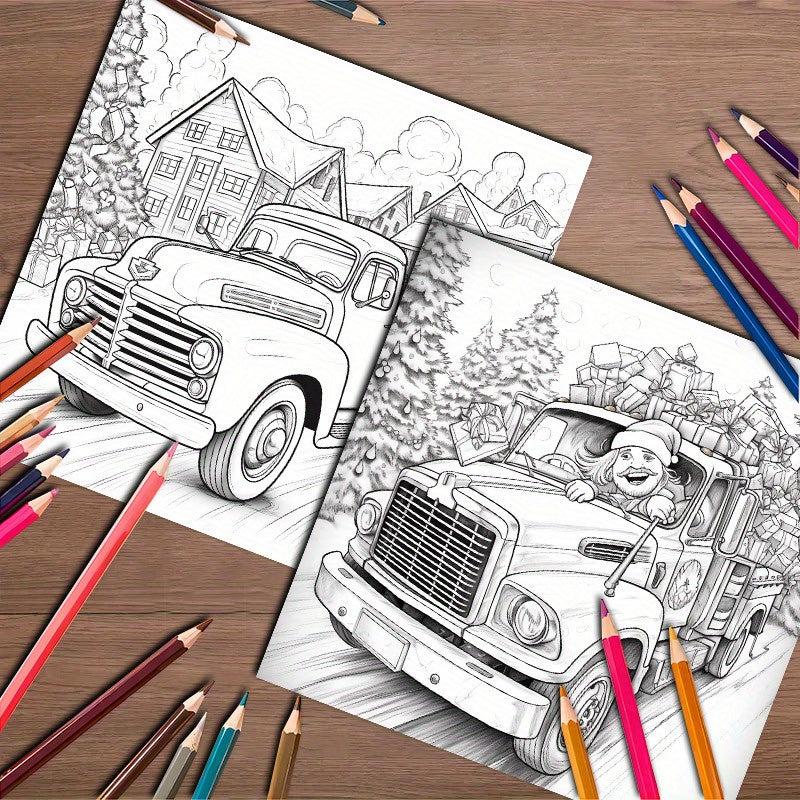 20pcs Thick Paper Double sided Printing Christmas Coloring Book For Adults