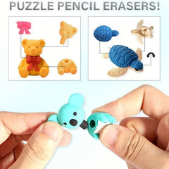 30pcs Animal Erasers Fun 3D Educational Mini Erasers Classroom Rewards Prizes