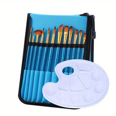 13-Piece Art Painting Brush Set with Canvas Bag