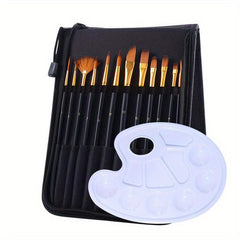 13-Piece Art Painting Brush Set with Canvas Bag