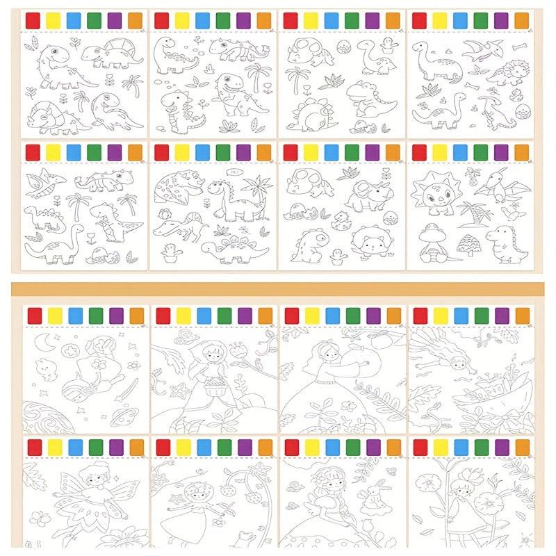 8pcs Water Painting Book No Mess Coloring Book for Kids