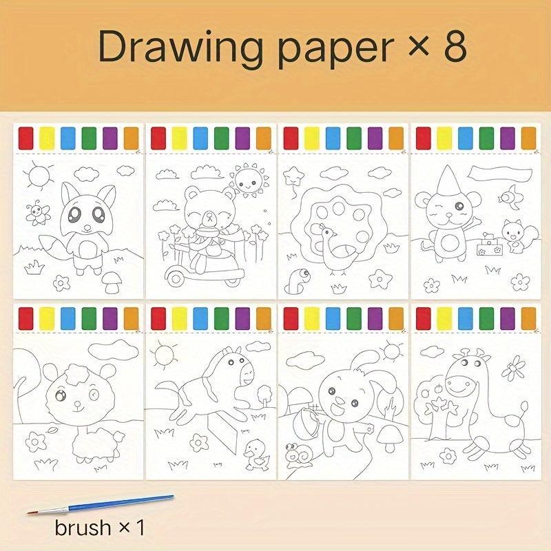 8pcs Water Painting Book No Mess Coloring Book for Kids