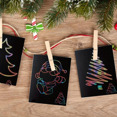 50pcs Rainbow Scratch Paper Art Craft Kit with 4 Templates