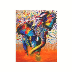 Frameless Elephant Pattern Painting By Numbers Kit 16x20 Inches