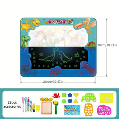 Water Doodle Mat Painting Writing Drawing Learning Toy + Magic Pens