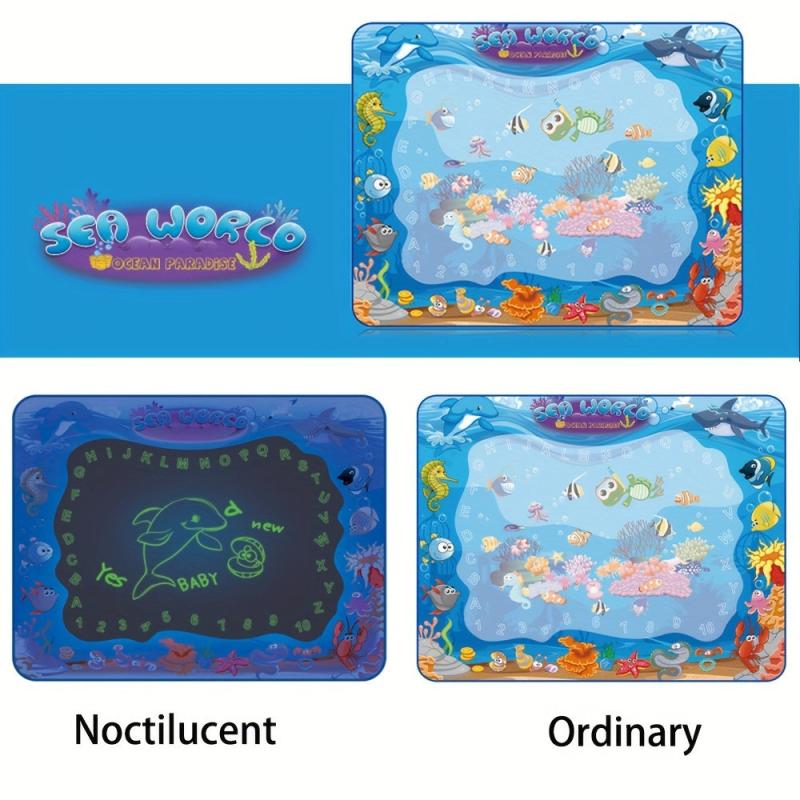 Water Doodle Mat Painting Writing Drawing Learning Toy + Magic Pens