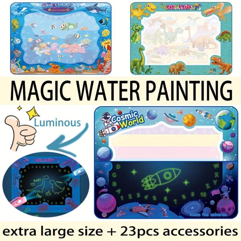 Water Doodle Mat Painting Writing Drawing Learning Toy + Magic Pens