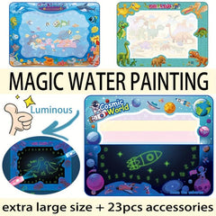 Water Doodle Mat Painting Writing Drawing Learning Toy + Magic Pens