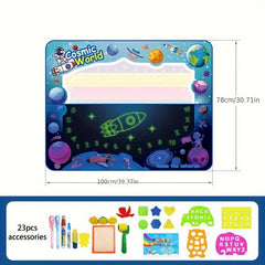 Water Doodle Mat Painting Writing Drawing Learning Toy + Magic Pens