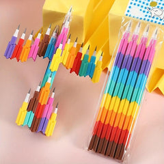 Rainbow Building Block Pencils for Kids