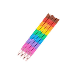 Rainbow Building Block Pencils for Kids