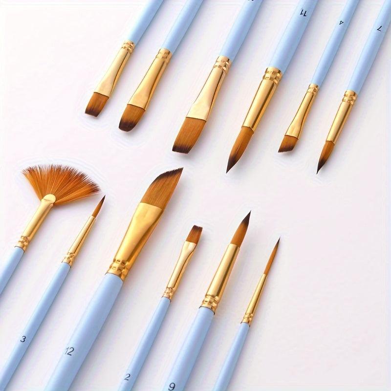 12pcs Watercolor Pens Brushes Set Pigment Brushes Set