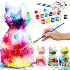 Enamel Cat Kitten Night Light Handcrafted Toy