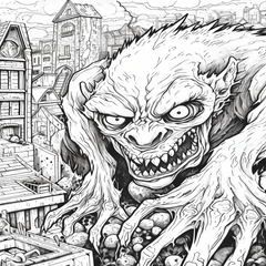 Monster Theme Coloring Book For Adults Halloween Christmas Stress Relief Gift
