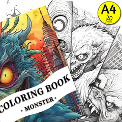 Monster Theme Coloring Book For Adults Halloween Christmas Stress Relief Gift