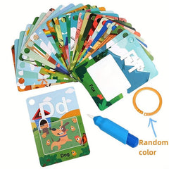 Alphabet Water Coloring Cards Educational Learning Toy
