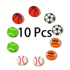 10pcs Ball Creative Erasers Football Basketball Rugby Baseball Tennis Erasers