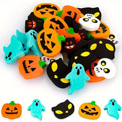 50pcs Halloween Erasers Bulk Pumpkin Ghost Skull Bat Erasers For Trick Or Treat