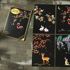 4pcs Rainbow Scratch Art Paper Painting Kit for Adults