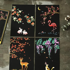 4pcs Rainbow Scratch Art Paper Painting Kit for Adults
