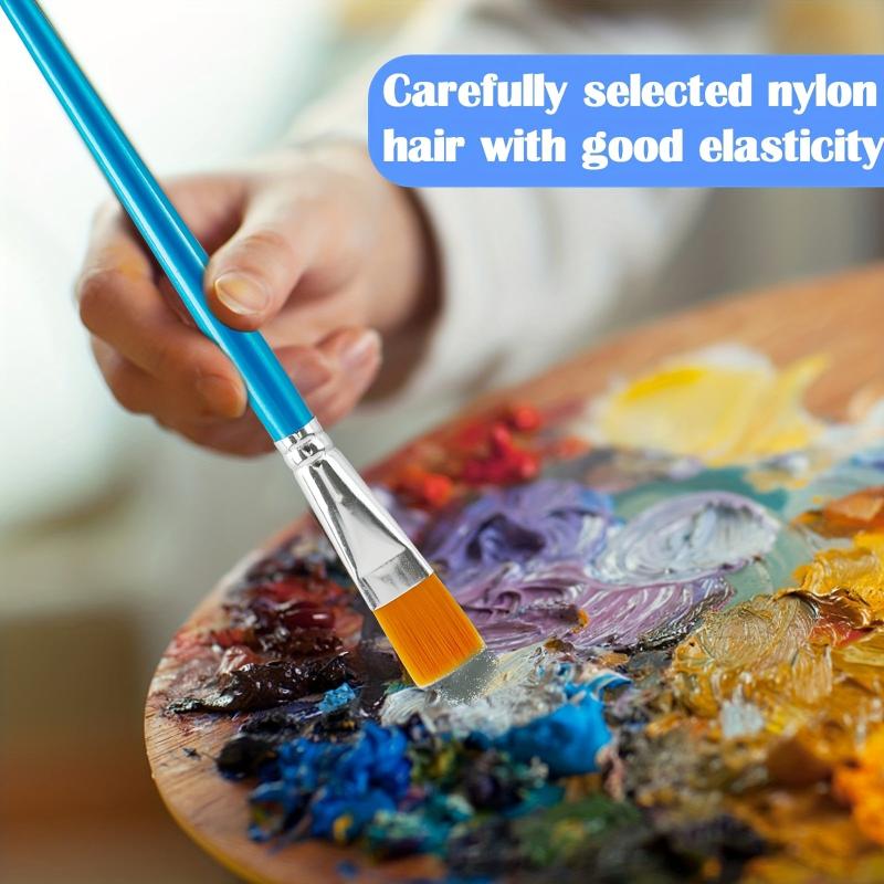 10 Flat Paint Brushes 7.62-10.16 cm Acrylic Brush Set