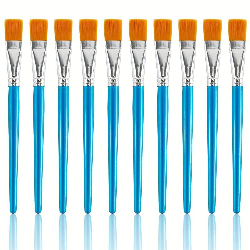 10 Flat Paint Brushes 7.62-10.16 cm Acrylic Brush Set