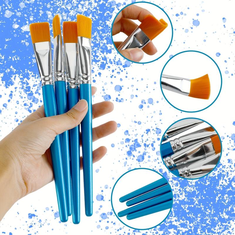 10 Flat Paint Brushes 7.62-10.16 cm Acrylic Brush Set