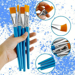 10 Flat Paint Brushes 7.62-10.16 cm Acrylic Brush Set