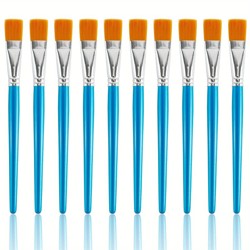 10 Flat Paint Brushes 7.62-10.16 cm Acrylic Brush Set