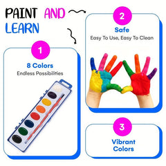 Children & Adult Watercolor Set - 8 Colors Palette Bulk Set
