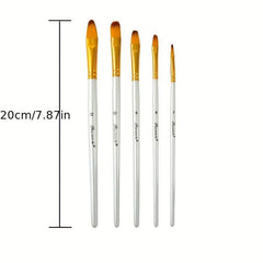 5pcs Gouache Pen Set Pearlescent Painting Pen Nylon Hair Wooden Rod