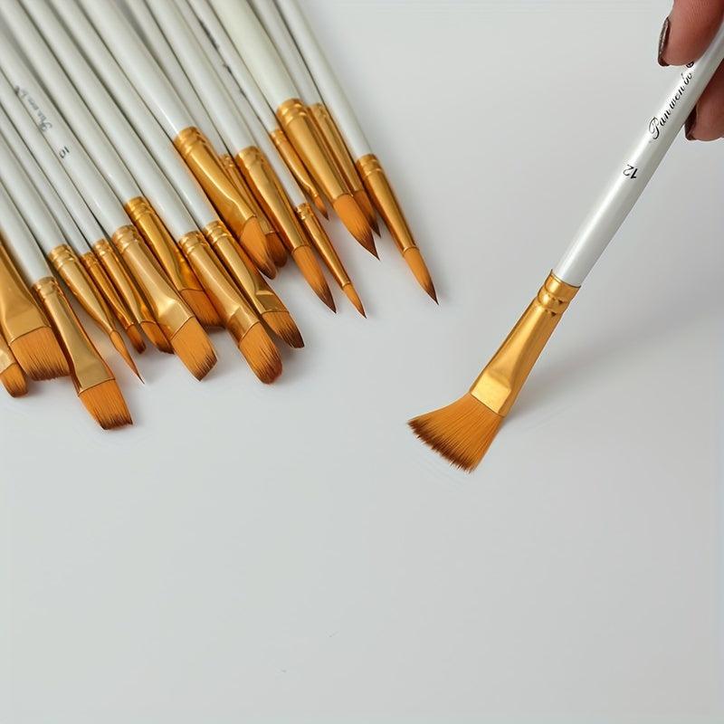 5pcs Gouache Pen Set Pearlescent Painting Pen Nylon Hair Wooden Rod