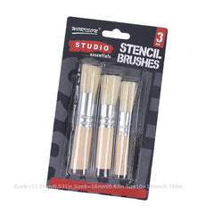 3 Pack Hollow Template Brushes - Acrylic & Watercolor - No Shedding