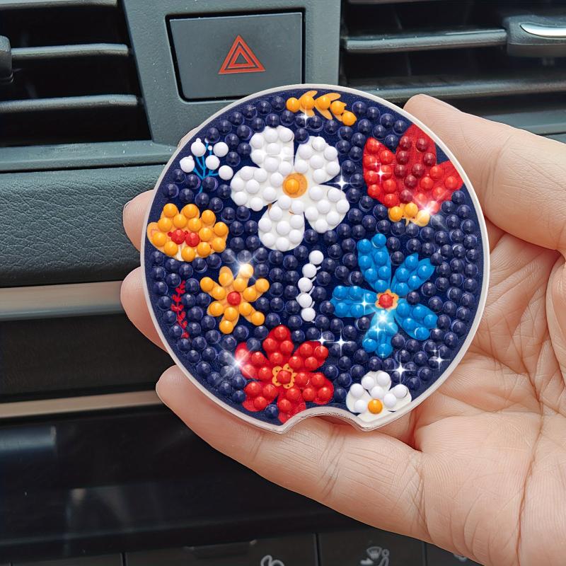 2pcs Acrylic Glass Car Coasters Kit for Diamond Painting